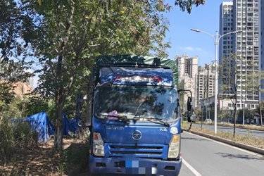 二手大运 奥普力 170马力 3.85米排半仓栅式轻卡(3800轴距)(国五) 单桥 云内动力二手载货车 蓝牌