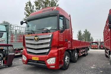 二手福田 欧曼EST 标载版 490马力 8X4 9.53米栏板载货车(国六) 前四后八 福田康明斯二手载货车 黄牌