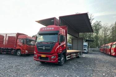 二手东风天锦KR PLUS 6.7L柴油 290马力 6X2 法士特8档 AMT自动档 9.8米翼开启厢式载货车(国六) 前四后四 东风康明斯二手载货车 黄牌