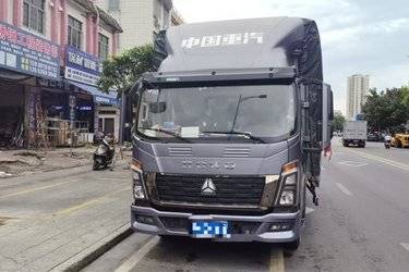 二手中国重汽HOWO 统帅 160马力 4.15米AMT自动挡单排仓栅式轻卡(国六) 单桥 潍柴二手载货车 黄牌