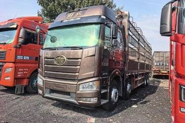 二手一汽解放 J6P 领航版 460马力 8X4 9.4米仓栅式载货车(国六) 前四后八 锡柴二手载货车 黄牌