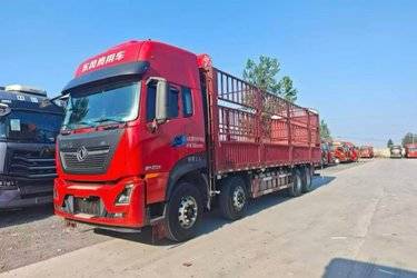 二手东风商用车 天龙KL重卡 465马力 8X4 9.6米仓栅式载货车(国五) 前四后八 东风康明斯二手载货车 黄牌