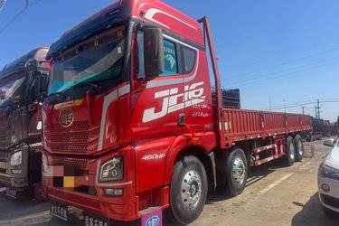 二手青岛解放 JH6重卡 460马力 8X4 9.5米栏板载货车(国五) 前四后八 潍柴二手载货车 黄牌图片