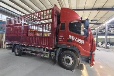 二手福田 奥铃大黄蜂 220马力 5.75米排半仓栅式载货车(国六) 单桥 安徽康明斯二手载货车 黄牌图片