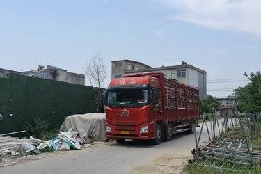 二手青岛解放JH6 智享版 8.6L柴油 350马力 6X2 一汽解放12档 9.7米排半仓栅式载货车(国六) 前四后四 大柴二手载货车 黄牌