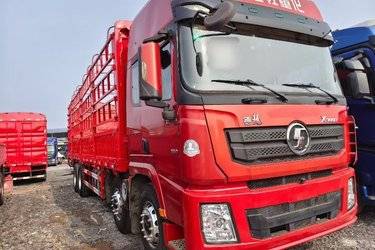 陕汽重卡 德龙X3000 350马力 8X4 9.55米仓栅式载货车(国五) 前四后八 潍柴二手载货车 黄牌