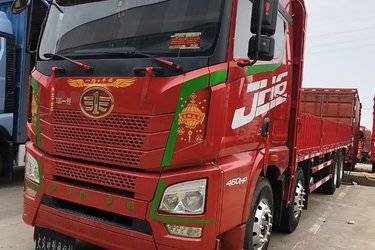 二手青岛解放 JH6重卡 460马力 8X4 9.5米栏板载货车(国五) 前四后八 潍柴二手载货车 黄牌图片