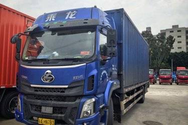 二手东风柳汽 乘龙H5中卡 230马力 4X2 8.3米厢式载货车(国六) 单桥 玉柴二手载货车 黄牌图片