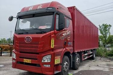 二手青岛解放 JH6 350马力 6X2 9.5米厢式载货车(国六) 前四后四 大柴二手载货车 黄牌图片