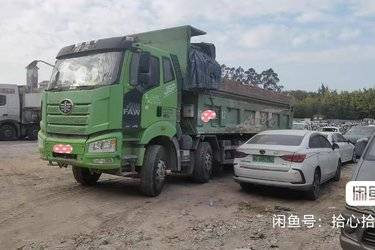 二手一汽解放 J6P重卡 420马力 8X4 7.6米自卸车(国五) 前四后八 华柴二手自卸车 黄牌