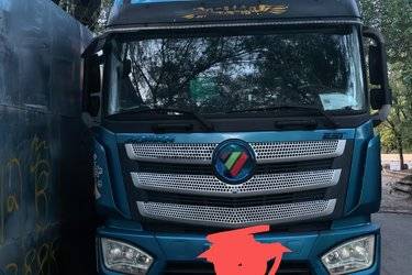 二手福田 欧曼EST 6系重卡 320马力 8X4 9.53米仓栅式载货车(3.7速比)(国五) 4X4 福田康明斯二手载货车 黄牌图片