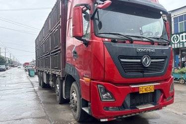 二手东风商用车 天龙KL重卡 465马力 8X4 9.6米仓栅式载货车(国五) 前四后八 雷诺二手载货车 黄牌
