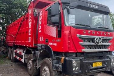二手上汽红岩 杰狮C500重卡 450马力 8X4 8.3米自卸车(国五) 前四后八 上菲红二手自卸车 黄牌
