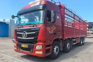 二手福田 欧曼GTL 6系重卡 360马力 8X4 9.45米栏板载货车(国五) 前四后八 福田康明斯二手载货车 黄牌图片