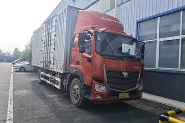 二手福田 欧马可5系中卡 170马力 4X2 6.75米排半厢式载货车(国五) 单桥 福田康明斯二手载货车 黄牌图片