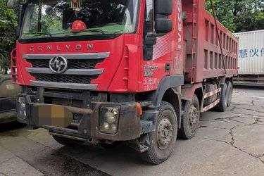二手上汽红岩 杰狮重卡 450马力 8X4 7.8米自卸车(国五) 前四后八 上菲红二手自卸车 黄牌图片