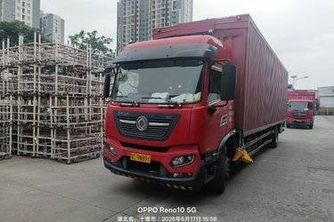 二手东风商用车 天锦KR重卡 220马力 4X2 9.8米翼开启厢式载货车(国五) 单桥 东风二手载货车 黄牌图片
