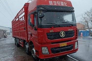 二手陕汽重卡 德龙X3000 绿通版 375马力 8X4 9.55米仓栅式载货车(国五) 前四后八 潍柴二手载货车 黄牌图片