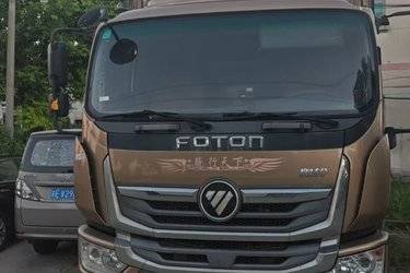 二手福田 奥铃大黄蜂 260马力 6.8米排半仓栅式载货车(国五) 单桥 玉柴二手载货车 黄牌图片