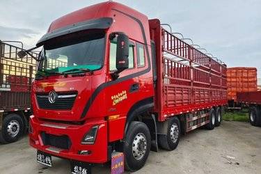 二手东风商用车 天龙KL重卡 465马力 8X4 9.6米仓栅式载货车(国五) 前四后八 雷诺二手载货车 黄牌