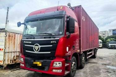 二手福田 欧曼GTL 9系重卡 300马力 6X2 8.6米厢式载货车(国五) 前四后四 康明斯二手载货车 黄牌图片