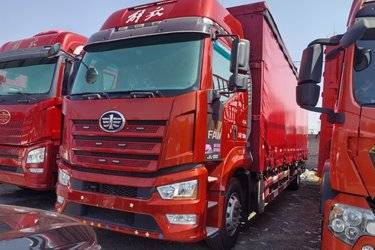 二手一汽解放 J6L 精英版 300马力 4X2 9.75米翼开启厢式载货车(国六) 单桥 锡柴二手载货车 黄牌图片