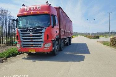 二手江淮 格尔发K5WⅢ重卡 340马力 8X4 9.6米厢式载货车(国五) 6X4 潍柴二手载货车 黄牌图片