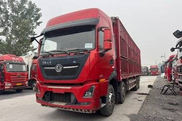 二手东风商用车 天龙KL重卡 465马力 8X4 9.6米畜禽仓栅式载货车(国五) 前四后八 东风康明斯二手载货车 黄牌图片