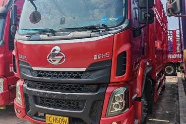 二手东风柳汽 乘龙H5中卡 220马力 4X2 6.8米仓栅式载货车(高顶双卧)(国五) 单桥 玉柴二手载货车 黄牌