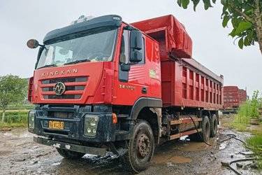 二手上汽红岩 新金刚M500 重载版 350马力 6X4 7米自卸车(国五) 后八轮 上菲红二手自卸车 黄牌图片