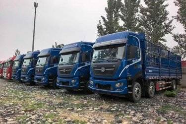 二手东风商用车 天锦KR PLUS 300马力 6X2 9.8米仓栅式载货车(高顶双卧)(国六) 前四后四 东风康明斯二手载货车 黄牌