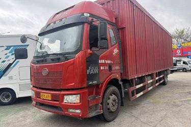 二手一汽解放 J6L中卡 精英版 220马力 4X2 9.7米厢式载货车(国六) 单桥 锡柴二手载货车 黄牌图片