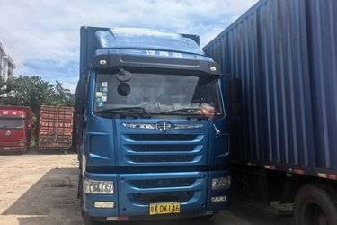 二手一汽解放 J6L中卡 220马力 4X2 9.6米翼开启厢式载货车(国五) 单桥 大柴二手载货车 黄牌图片