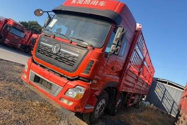 二手东风商用车 天龙VL重卡 450马力 8X4 9.6米仓栅式载货车(国五) 前四后八 康明斯二手载货车 黄牌