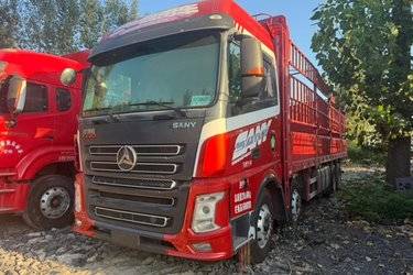 二手三一集团 俊领版 430马力 8X4 9.5米仓栅式载货车(国五) 前四后八 东风康明斯二手载货车 黄牌图片