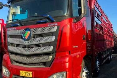 二手福田 欧曼EST 6系重卡 400马力 8X4 9.45米仓栅式载货车(国五) 前四后八 康明斯二手载货车 黄牌图片