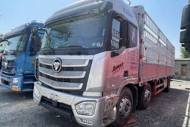 二手福田 欧曼EST 320马力 6X2 9.56米AMT自动档仓栅式载货车(国六) 前四后四 福田康明斯二手载货车 黄牌