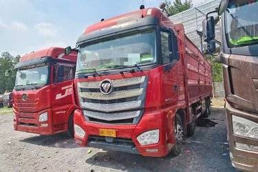 二手福田 欧曼EST 6系重卡 430马力 8X4 9.45米仓栅式载货车(国五) 前四后八 福田康明斯二手载货车 黄牌图片