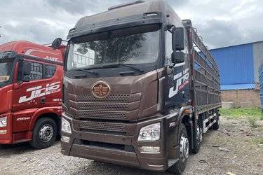 二手青岛解放 JH6重卡 领航版2.0 350马力 8X2 9.5米仓栅式载货车(国六) 前四后六 锡柴二手载货车 黄牌