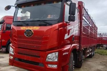二手青岛解放 JH6重卡 350马力 8X4 9.4米仓栅式载货车(国五) 前四后八 锡柴二手载货车 黄牌