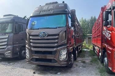 二手一汽解放 J6V 精英版北方款 350马力 6X2 9.4米仓栅式载货车(国六) 前四后四 锡柴二手载货车 黄牌