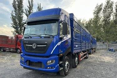 二手东风商用车 天锦KR PLUS 300马力 6X2 9.8米仓栅式载货车(高顶双卧)(国六) 前四后四 康明斯二手载货车 黄牌
