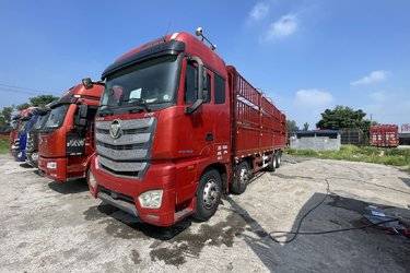 二手福田 欧曼EST 9系重卡 460马力 8X4 9.6米仓栅式载货车(国五) 前四后八 福田康明斯二手载货车 黄牌图片