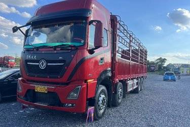 二手东风商用车 天龙KL重卡 465马力 8X4 9.4米仓栅式载货车(国五) 前四后八 东风康明斯二手载货车 黄牌