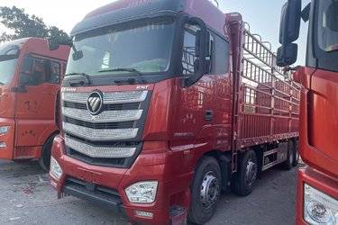 二手福田 欧曼GTL 6系重卡 490马力 8X4 9.6米仓栅式载货车(国五) 前四后八 福田康明斯二手载货车 黄牌图片