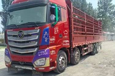 二手福田 欧曼EST 6系重卡 430马力 8X4 9.45米仓栅式载货车(国五) 前四后八 康明斯二手载货车 黄牌图片