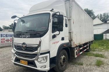 二手福田 奥铃大黄蜂 210马力 7.8米排半厢式载货车(国五) 单桥 福田康明斯二手载货车 黄牌图片