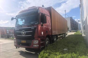 二手福田 欧曼GTL 6系重卡 280马力 6X2 9.53米厢式载货车(国五) 前四后四 福田康明斯二手载货车 黄牌图片