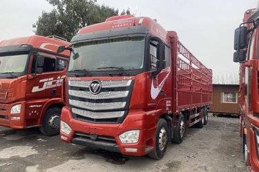 二手福田 欧曼EST 基本型 520马力 8X4 9.56米AMT自动挡仓栅式载货车(国六) 前四后八 康明斯二手载货车 黄牌图片