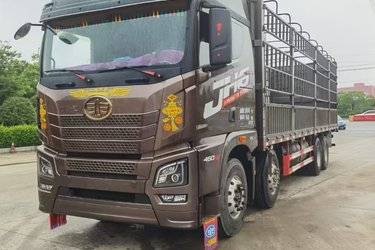 二手青岛解放 JH6重卡 领航版2.0 460马力 8X4 9.4米仓栅式载货车(国五) 前四后八 潍柴二手载货车 黄牌